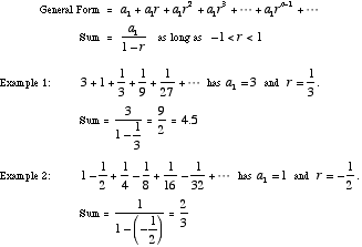 infinite series equation
